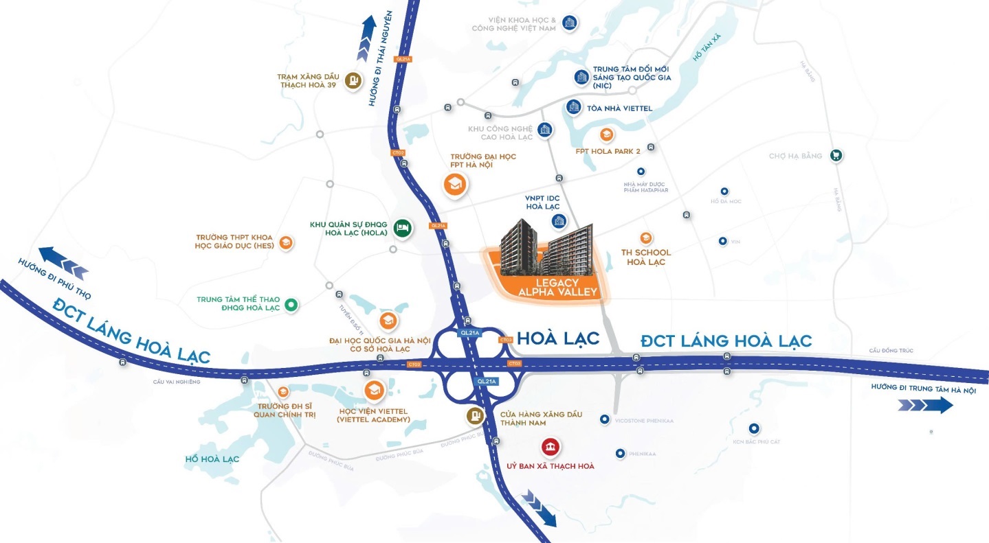 vị trí dự án legacy phú cát hòa lạc